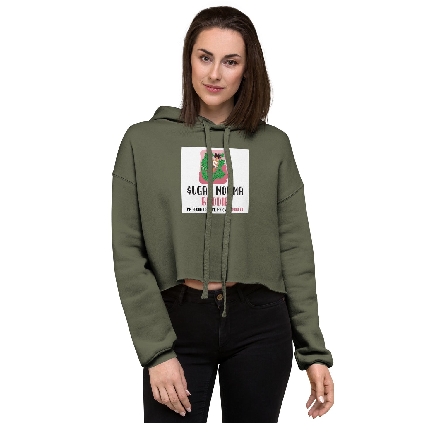 "Sugar Momma Bed" Crop Hoodie